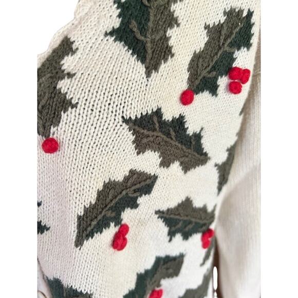 Vintage Chrysantheme Women’s Christmas Cardigan Sweater – Size 14/16 (L/XL) - Picture 3 of 8